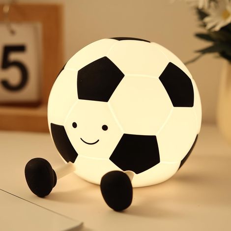 RHG Veilleuse sur le thème du football, style garçon, en silicone, à intensité variable et rechargeable. (1/5)