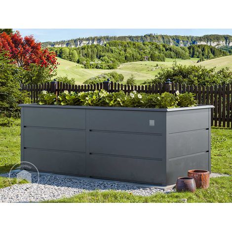 GFP Primeyard LILLY Huerto urbano de acero galvanizado en caliente 200x100x78 cm: ergonómico, inoxidable, con protección contra babosas, ideal para jardín y balcón. (1/3)