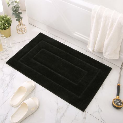Tapis bain absorbant épais WC antidérapant entrée 40x60cm, noir (1/5)