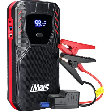 iMars 1500A 18000mAh Démarreur de voiture portable J05 Booster Batterie Powerbank 3 USB Portes avec LED Lampe (1/5)
