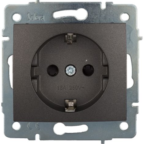 Prise Fixe 2p+t à Encastrer Sans Cadre 16a 250v Graphite