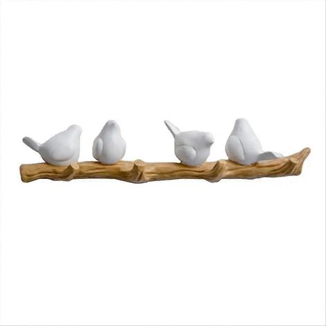 Crochet porte-clés/porte-manteaux/porte-serviettes/porte-chapeaux/porte-sacs à main en résine en forme d'oiseau, A (1/5)