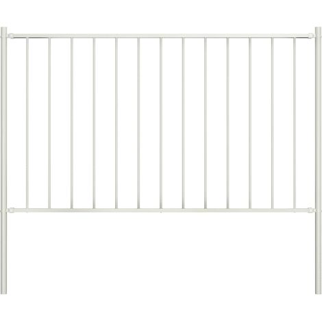 Panneau de clôture Woerden avec poteaux, acier, 1,7 x 0,75 m, blanc