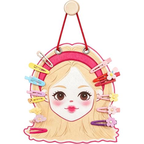 Organisateur capillaire Porte-accessoires suspendu forme fille mignonne Support pour lunettes solaires et accessoires cheveux Salle de bain chambre d'étudiant porte de placard mère et (1/5)