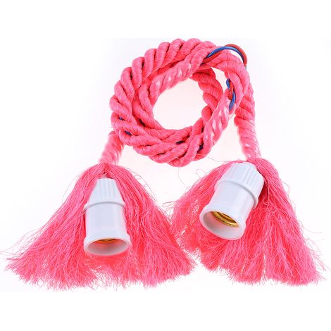 Support ampoule E27 décoratif corde nylon rouge 1m douille cuivre pour mariage soirée resto café pub 1 pièce (1/5)
