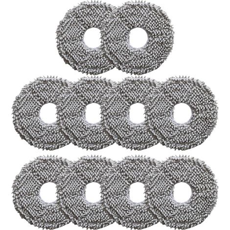 Kit of 4/10 Cleaning Cloths for Conga 13090 Spin Revol Home Robot Vacuum Cleaner (Mop Pads 10pcs)