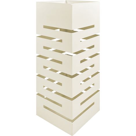 Portaombrelli Interno Esterno Elegante in Metallo Con Ganci Per Ombrellini Design Moderno Modello 4 Panna
