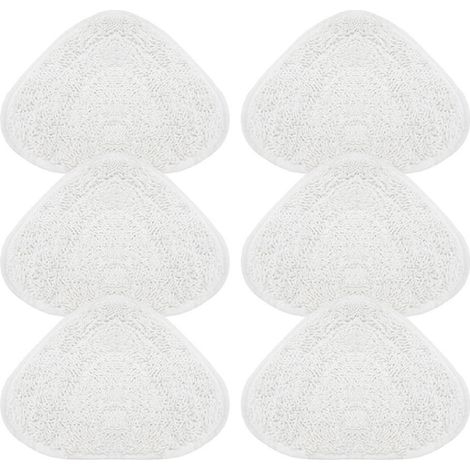 Lot de 6 lingettes de nettoyage vapeur pour aspirateur, lavables et réutilisables, de forme triangulaire, pour le nettoyage des sols. (1/5)