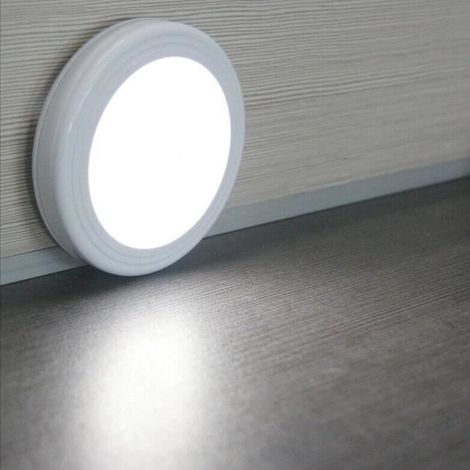 Tbest Veilleuse d\'escalier Veilleuse Ronde à Détecteur Infrarouge de Mouvement Automatique 6 LED de Lumière d\'escalier(blanc ) (1/4)
