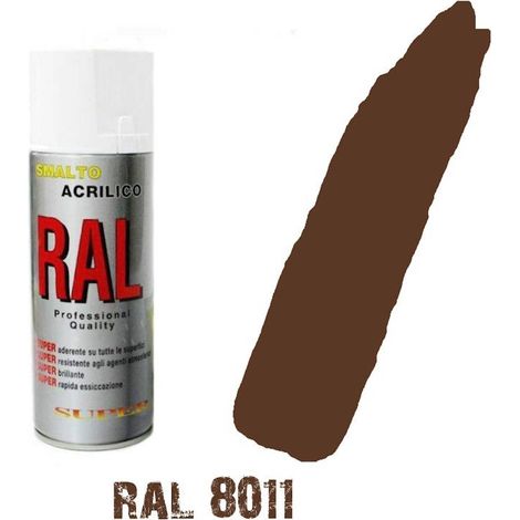 Bomboletta spray marrone noce ral 8011 acrilico vernice brillante lucido