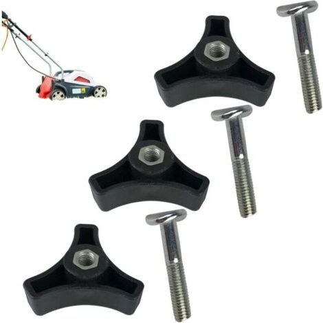 Lot de 3 boulons de poignée Tondeuse à Gazon, Bouton poignée à Triple Angle, écrou Oreilles et boulons, pièces Rechange pour tondeuses Gazon, Accessoires d'équipement électrique, BOU (1/4)