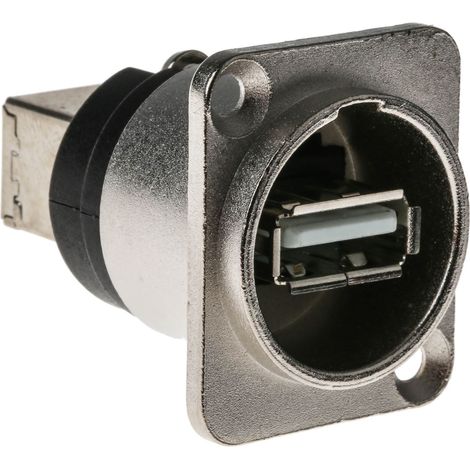 Connecteur USB 2.0 A to B Femelle RS PRO ports, Montage panneau, Droit ( Prix pour 1 ) (1/4)