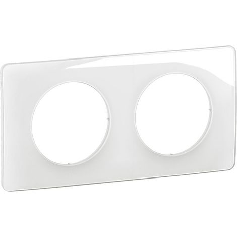 Legrand – Plaque de finition 2 postes blanc émaillé CP0002 – Thermoplastique laqué – Installation horizontale/verticale – IP20 IK04