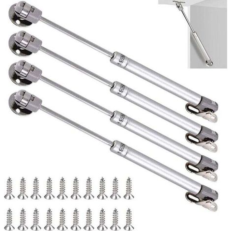 Satz mit 4 Gasfedern, 150 N – Länge 270 mm – Gefertigt aus Stahlblech und ABS-Kunststoff – Für Holztüren und TV-Möbel – Sichere Montage