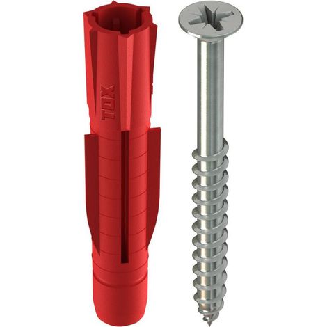 Bouchons universels TOX 8 x 51 mm + vis en blister de 6 unités.