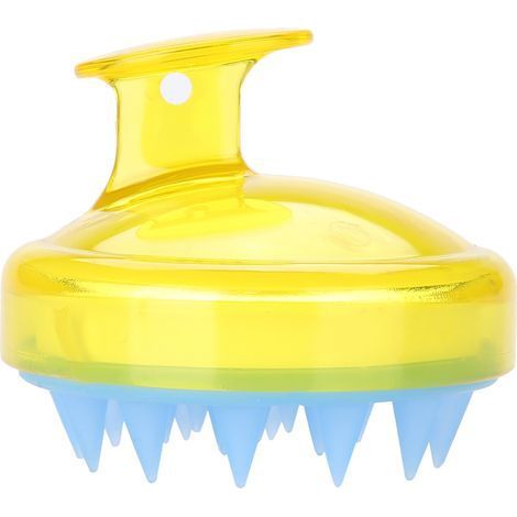 Brosse de Toilettage Multifonction pour Chats et Chiens, Poignée Ergonomique en Silicone Doux - Jaune (1/5)