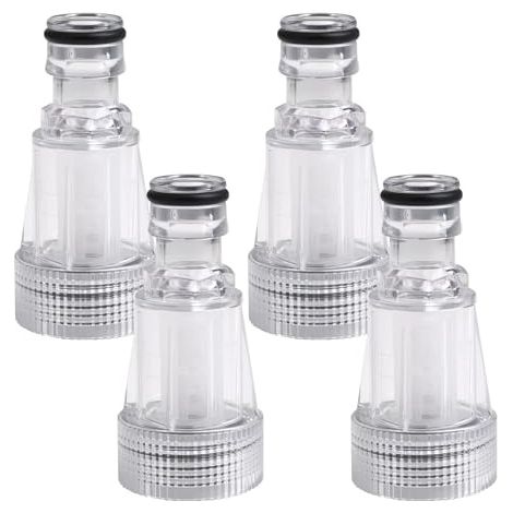 4 Pièces Filtre à Eau pour Nettoyeur Haute Pression, Filtre à Eau Accessoires de Jardin Filtre D'entrée D'eau avec raccord de 3/4 pouces pour Raccords de Jardin, Lavage de Voiture (1/4)