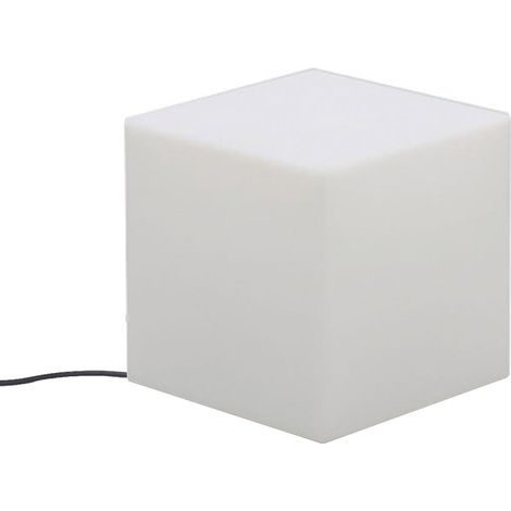CUBY 20 cm Cubo de luz decorativo de alta resistencia. Cable con luz LED blanca fría. Fabricado en España