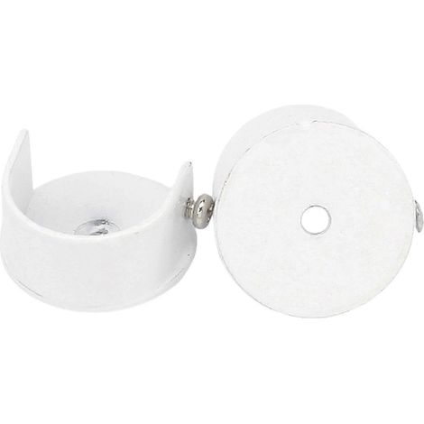 Supports de tringle à rideaux en alliage (blanc ivoire) pour tringles de 28 mm, compatibles avec les tringles en métal et en bois, fixation murale - Bon état (1/5)