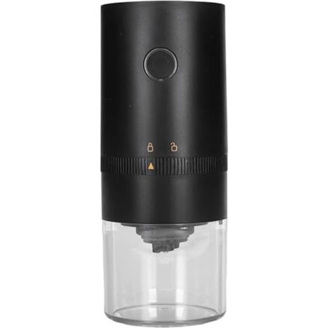Molinillo de café eléctrico portátil con muelas de cerámica y molienda ajustable de fina a gruesa, recargable por USB.