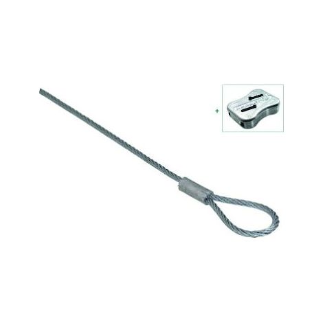 Câble acier de suspension BIS DOBYGRIP - diamètre de raccordement : 2 mm - Longueur : 3 m - WALRAVEN
