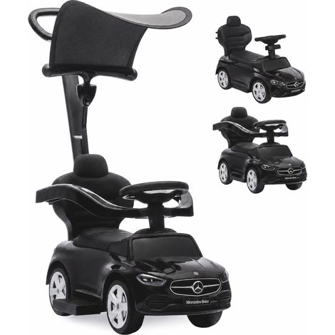 3-in-1 Rutschauto mit Schiebstange Mercedes-Benz Schwarz (1/5)