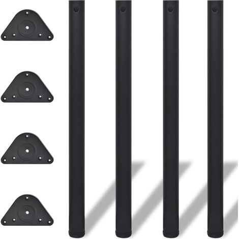 Lot de 4 Pieds de table réglables Design industriel - Support de table en hauteur 870 mm Noir BV265147 - BonneVie (1/4)