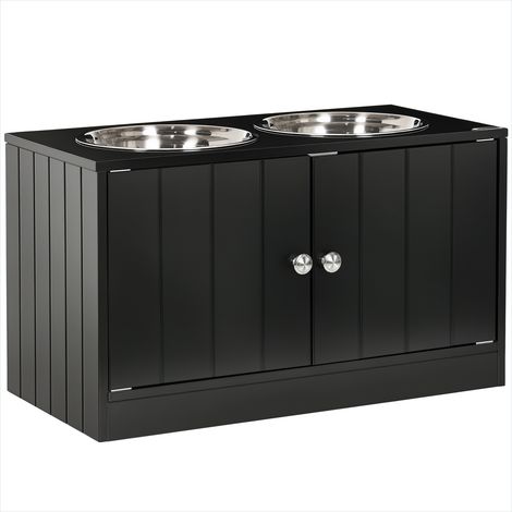 Gamelle pour chien Porte-gamelles chien 2 bols inox MDF 60 x 30 x (1/5)