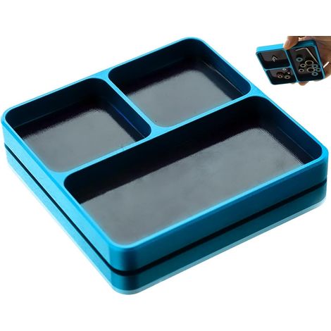 Tranche à Outils magnétique compacte pour Organiser Les vis, écrous et boulons, Douilles, Broches, Voitures RC, Drones et téléphones, Bleu (1/5)