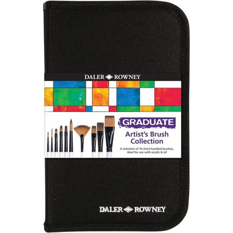 Pinceaux - DALER ROWNEY - Graduate Brush Set - 10 brosses - Long manche - Multi-techniques (1/4)
