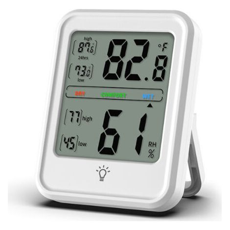Hygromètre Numérique- Thermomètre Intérieur Professionnel Jauge d'Humidité avec Moniteur de Température Humidité ,1 pièce, gris (1/5)