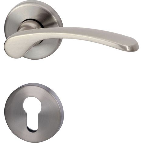 Südmetall Türgriff-Garnitur Rosette Amos PZ Messing satiniert silber Ø 50 mm