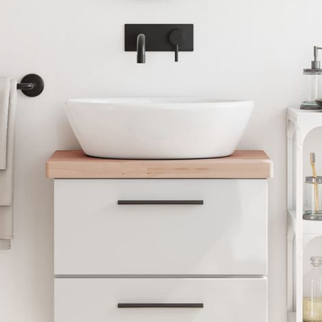 Bathroom Countertop 60x40x4 cm Solid Wood Beech vidaXL (1/5)