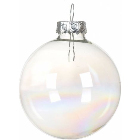 Kaemingk Christbaumkugeln tranparent-irisierend Ø 7 cm, aus Glas 8er Set (1/2)