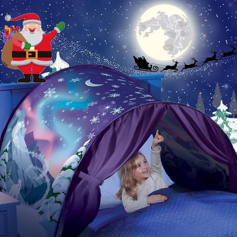 Tente de lit pour enfants fille, tipi princesse pop-up, accessoire lit double, décoration chambre, jeu et sommeil, cadeau anniversaire (1/5)
