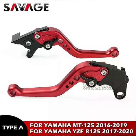 Palancas de freno y embrague para motocicletas YAMAHA MT125 YZF-R125 XSR125 MT-125 R125 XSR 125 2016-2023, compatibles con modelos 2024 y 2022. Palanca de manillar ajustable (A Red 2016-2019). (1/5)