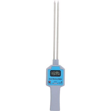 Higrómetro digital con pantalla LCD y doble sonda para arroz, trigo, maíz y frijoles. Versión con instrucciones de voz en inglés. (1/5)