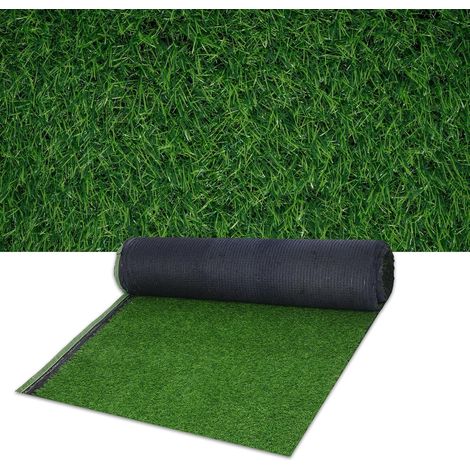 Gazon artificiel 10 x 1 m, tapis de gazon artificiel d'extérieur de 30 mm de hauteur, tapis de gazon artificiel au mètre, perméable à l'eau, pour extérieur, terrasse et balcon, vert (1/5)