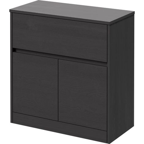 Montego Grey Graphite 800mm Floor Standing 1 Drawer 2 Door Vanity Unit for Countertop Basins