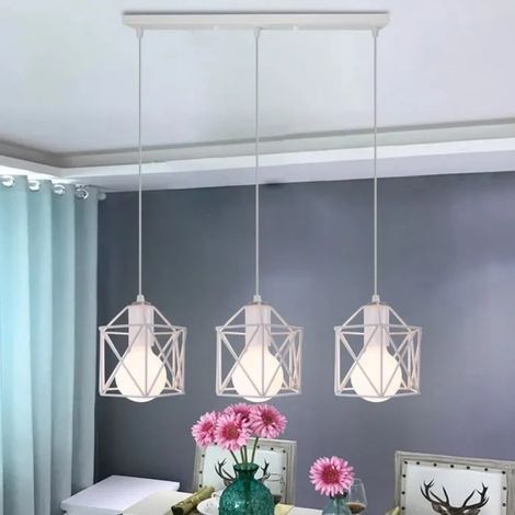 U-do 3 Têtes Lustre Suspension Rétro - Lampe Simplicité - Rouillé (1/4)