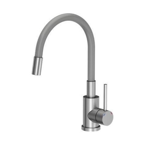 Steiner Quadron Maggie rubinetto cucina grigio acciaio inox