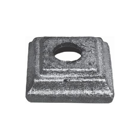 Cache scellement carré 3 marches pour barreau rond Ø16mm - Largeur 50mm Hauteur 18mm - Fer forgé - À souder - DECO FER FORGE