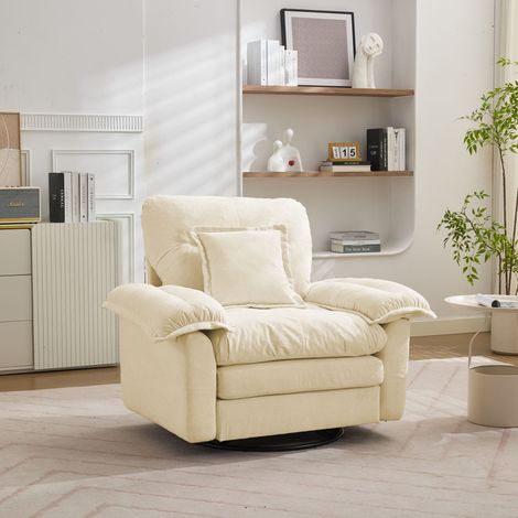 Fauteuil pivotant 360° chenille XXL avec coussin lombaire pour salon
chambre bureau (1/5)