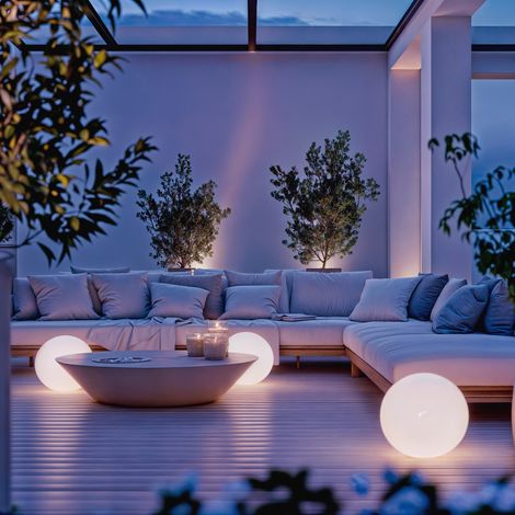 Esfera LED Solar 25cm 3000K Blanco Cálido