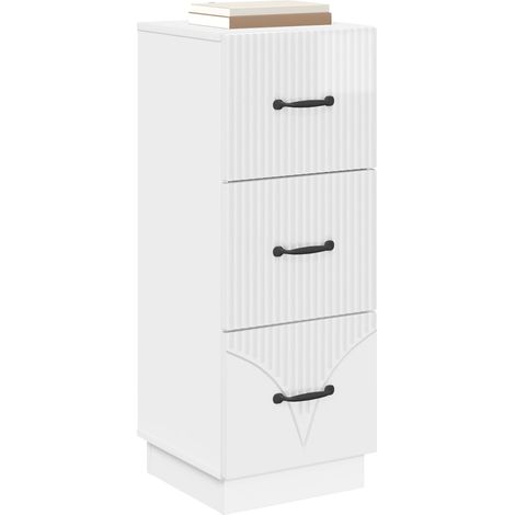 Maison Exclusive - Armoire à tiroirs Blanc brillant 33 x 34,5 x 87 cm
