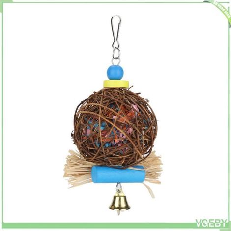 Jouet à mâcher pour perroquet - FAFEICY - Balle en rotin - Rotin 100% naturel - Multicolore - Ø10 cm (1/5)