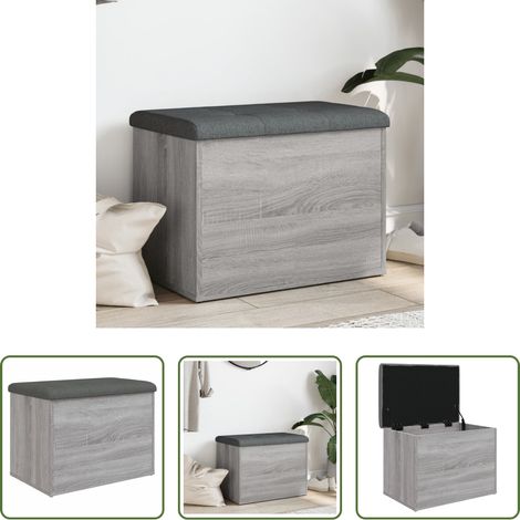 vidaXL Rangement salon - Banc de rangement sonoma gris 62x42x45 cm bois d'ingénierie (1/5)
