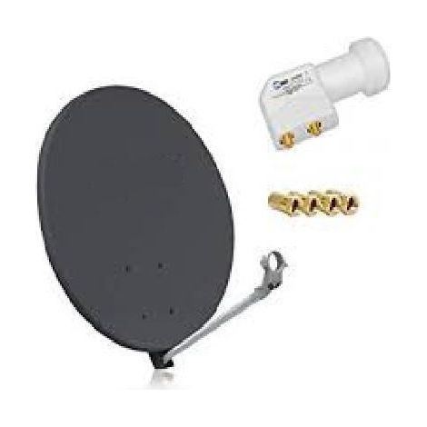 Parabole Satellite - HDME - SMC 80cm - Fibre Composite - Gris anthracite - LNB Twin 4K