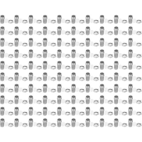 100er-Set LED-Fassungen, verchromt, 3 mm, aus Kunststoff, für Leuchtdioden, Lampenbirnen, silberfarben