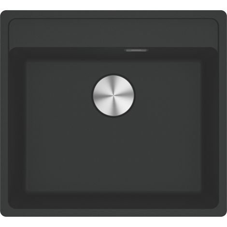 Franke – Evier sous plan 1 bac 55x50cm – Fragranit+ noir mat – Avec bonde et siphon gain de place – Pré-percé pour robinetterie (1/4)